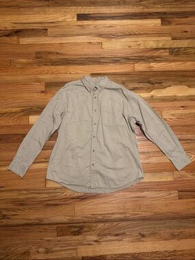 Men’s Puritan Button Down Shirt Khaki Large